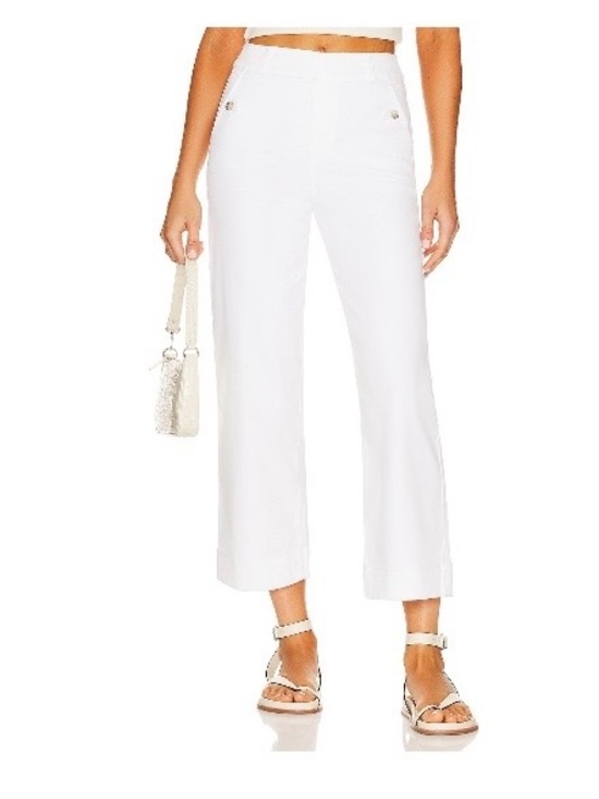 SPANX Pants - Spanx Stretch Twill Cropped White Wide Leg Pants